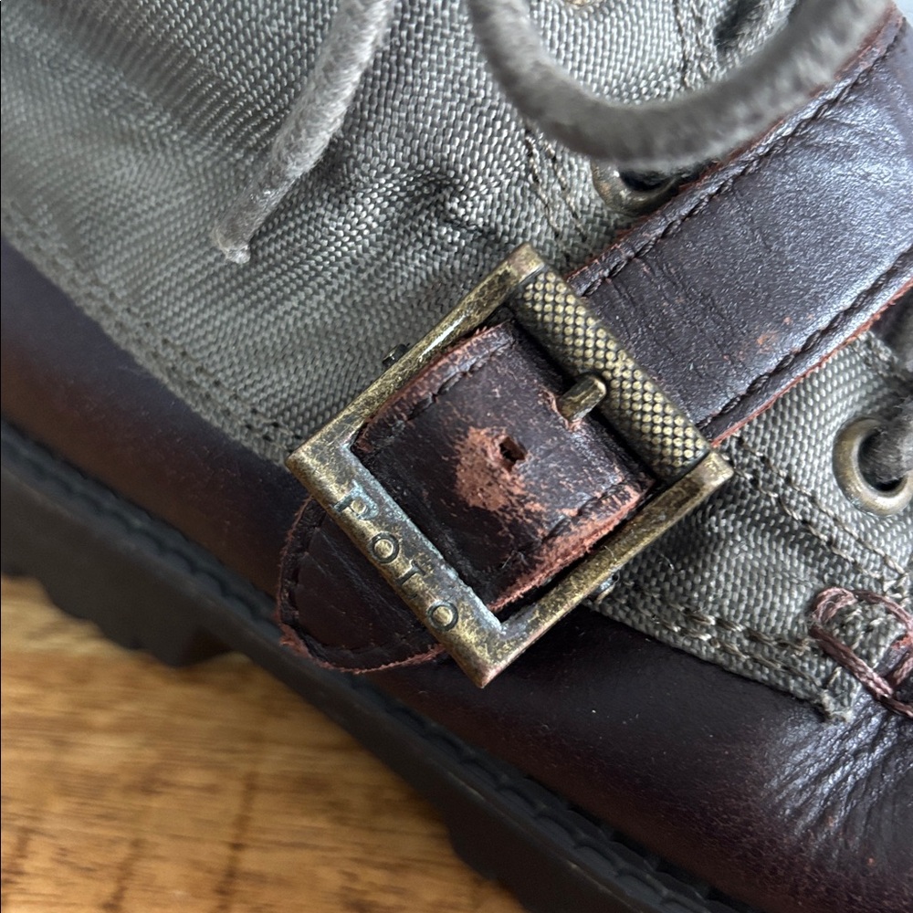 Polo Ralph Lauren Ranger Tumbler Youth Canvas and Leather Lace-Up Boots size 4 - Picture 8 of 11